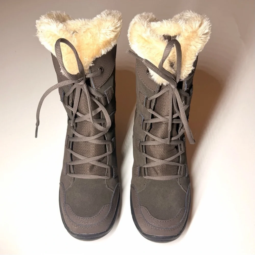 Columbia Women's Ice Maiden II Boots Waterproof Lace Up Brown Leather Size- 7